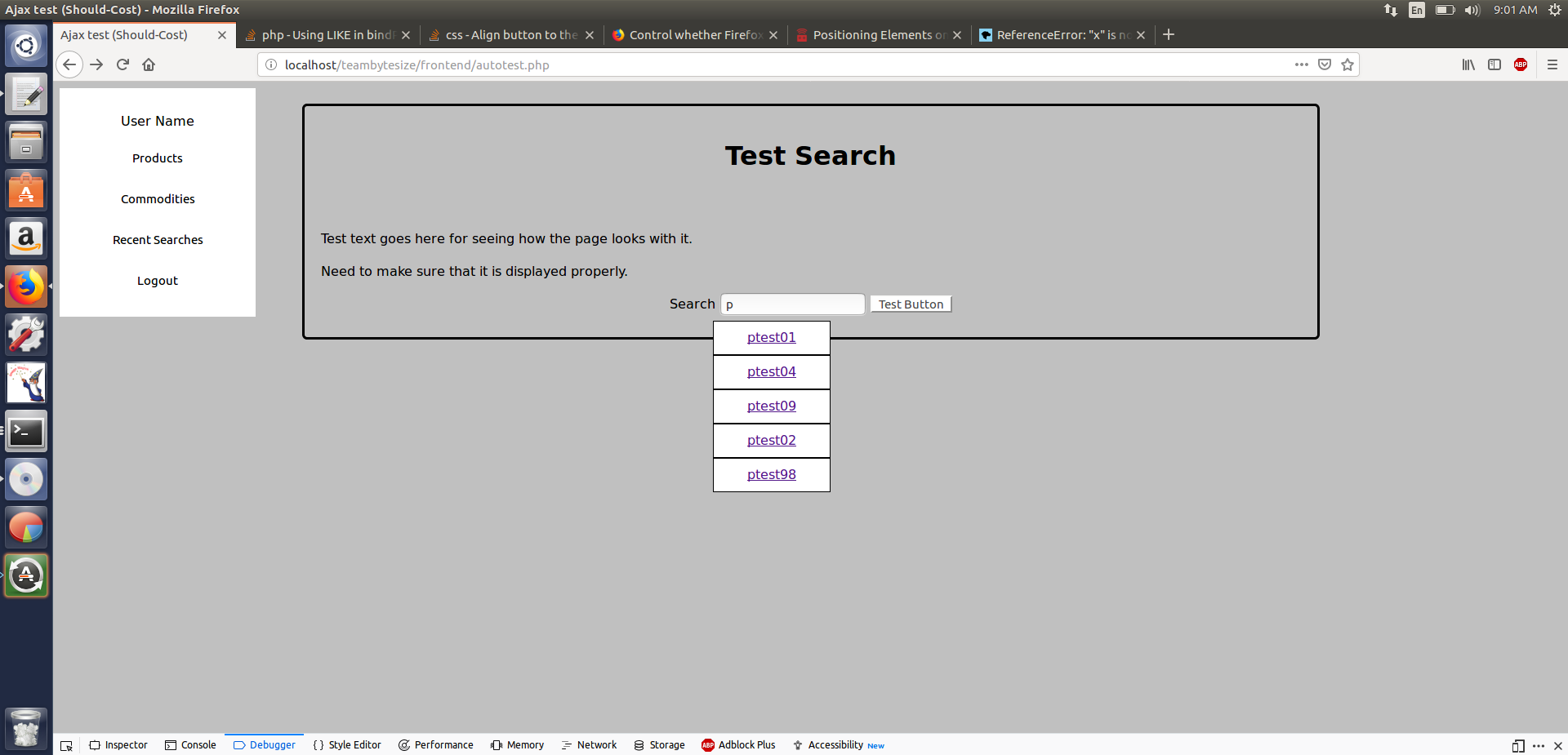 autocomplete search bar v. 1