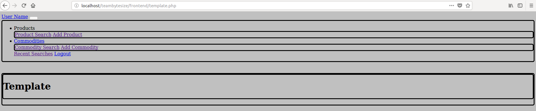 Screenshot of the template site with the above CSS